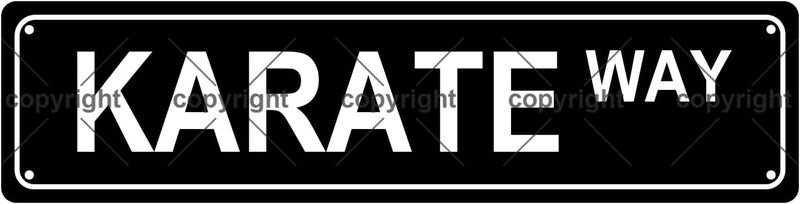 Aeontinity KARATE WAY Sports Metal Tin Street Sign Bar Cafe Garage Cave Home Room Wall Bathroom Farmhouse Garden Porch Patio Decor, 16 x 4 Inch - Image 1